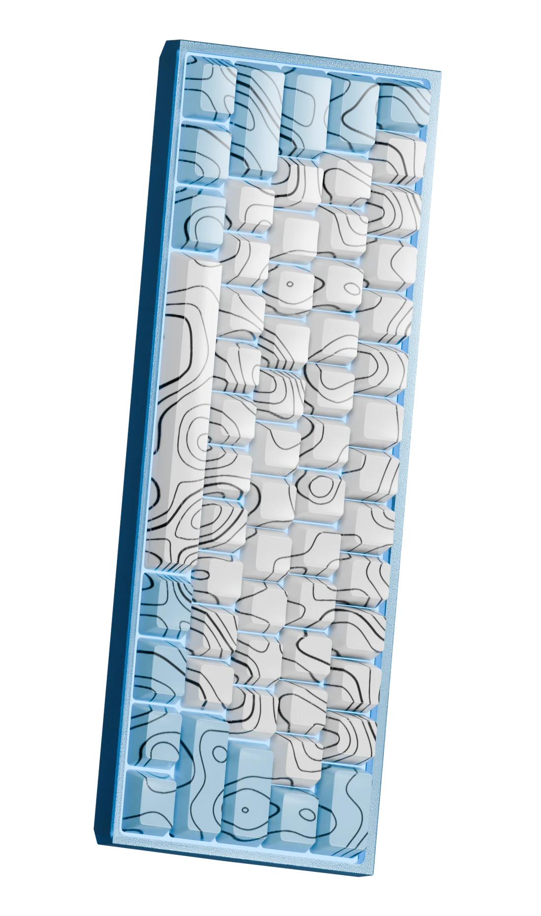 Full keyboard shown vertically as a product study